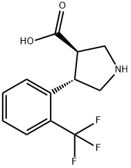 3-Pyrrolidinecarboxylic acid, 4-[2-(trifluoromethyl)phenyl]-, (3R,4S)- 结构式