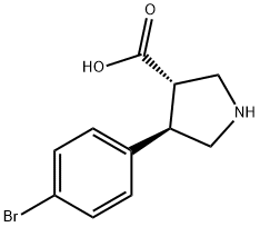 3-Pyrrolidinecarboxylic acid, 4-(4-bromophenyl)-, (3S,4R)- 结构式