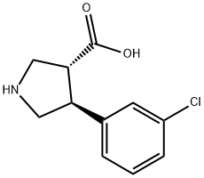 3-Pyrrolidinecarboxylic acid, 4-(3-chlorophenyl)-, (3R,4S)- Structure