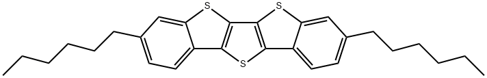 Thieno[3,2-b:4,5-b']bis[1]benzothiophene, 3,8-dihexyl- Struktur