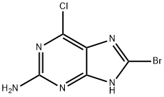 8-Bromo-6-chloro-7H-purin-2-amine 化学構造式