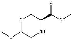 3-Morpholinecarboxylic acid, 6-methoxy-,methylester,(3S)- Structure