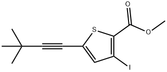 Methyl 5-(3,3-dimethyl-1-butyn-1-yl)-3-iodo-2-thiophenecarboxylate,1263098-97-0,结构式