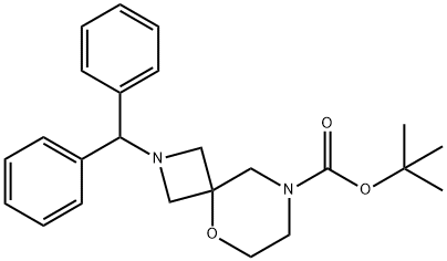 5-Oxa-2,8-diazaspiro[3.5]nonane-8-carboxylic acid, 2-(diphenylmethyl)-, 1,1-dimethylethyl ester Struktur