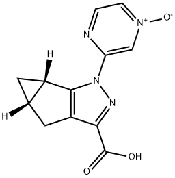 (2S,4S)-9-(4-oxidopyrazin-4-ium-2-yl)-8,9-diazatricyclo[4.3.0.02]nona-1(6),7-diene-7-carboxylic acid Struktur