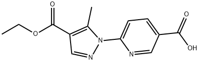 6-[4-(乙氧基羰基)-5-甲基-1H-吡唑-1-基]吡啶-3-羧酸, 1269151-70-3, 结构式