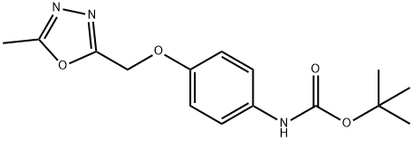 tert-butyl N-{4-[(5-methyl-1,3,4-oxadiazol-2-yl)methoxy]phenyl}carbamate Struktur