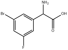 2-amino-2-(3-bromo-5-fluorophenyl)acetic acid 化学構造式