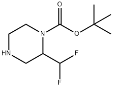1-Piperazinecarboxylic acid, 2-(difluoromethyl)-, 1,1-dimethylethyl ester Structure