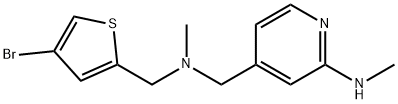 4-({[(4-bromothiophen-2-yl)methyl](methyl)amino}methyl)-N-methylpyridin-2-amine 结构式