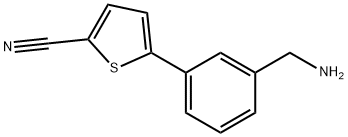 5-[3-(aminomethyl)phenyl]thiophene-2-carbonitrile 化学構造式