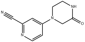 2-Pyridinecarbonitrile, 4-(3-oxo-1-piperazinyl)- 结构式