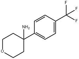2H-Pyran-4-amine, tetrahydro-4-[4-(trifluoromethyl)phenyl]-,1274089-93-8,结构式
