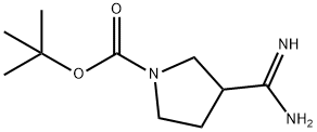 1-Pyrrolidinecarboxylic acid, 3-(aminoiminomethyl)-, 1,1-dimethylethyl ester Struktur