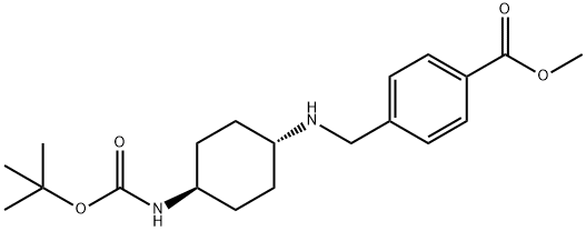 Methyl4-[(1R*,4R*)-4-(tert-butoxycarbonylamino)cyclohexylamino]methyl]benzoate Structure