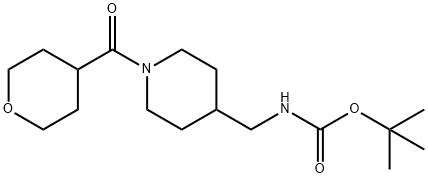 tert-Butyl [1-(tetrahydro-2H-pyran-4-carbonyl)piperidin-4-yl]methylcarbamate Structure