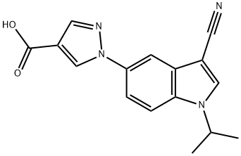 1H-Pyrazole-4-carboxylic acid, 1-[3-cyano-1-(1-methylethyl)-1H-indol-5-yl]-|化合物 TIGULIXOSTAT