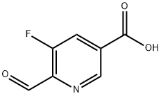 3-Pyridinecarboxylic acid, 5-fluoro-6-formyl- Struktur
