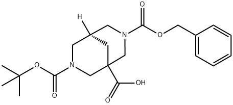 (5R)-3-((苄氧基)羰基)-7-(叔-丁氧羰基)-3,7-二氮杂二环[3.3.1]壬烷-1-羧酸, 1290557-15-1, 结构式