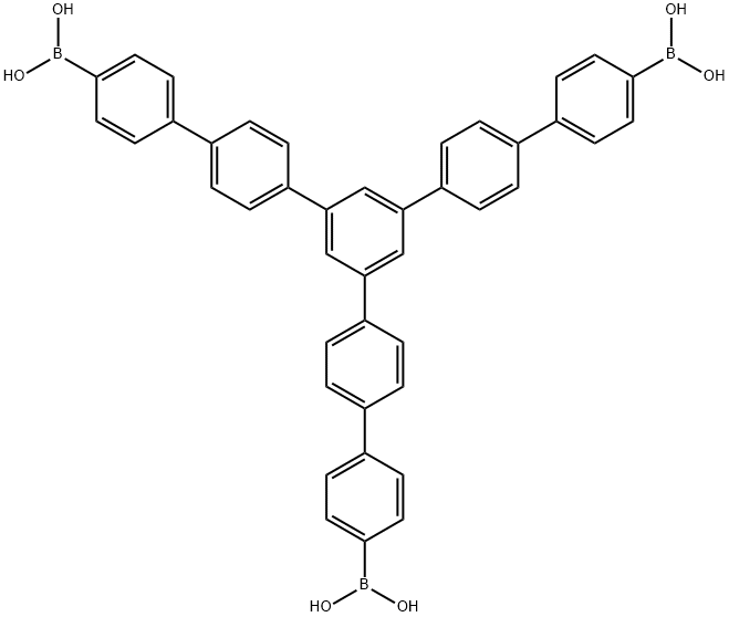 Boronic acid, B,B'-[5''-(4'-borono[1,1'-biphenyl]-4-yl)[1,1':4',1'':3'',1''':4''',1''''-quinquephenyl]-4,4''''-diyl]bis- 化学構造式