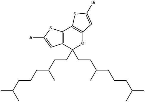 5H-Dithieno[3,2-b:2',3'-d]pyran, 2,7-dibromo-5,5-bis(3,7-dimethyloctyl)- Structure