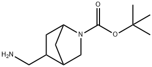 (1S,4S)-叔-丁基 5-(氨基甲基)-2-氮杂二环[2.2.1]庚烷-2-甲酸基酯 结构式