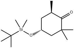 (4R,6R)-4-[[(1,1-Dimethylethyl)dimethylsilyl]oxy]-2,2,6-trimethyl-cyclohexanone Struktur