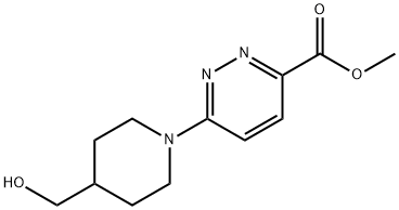 3-Pyridazinecarboxylic acid, 6-[4-(hydroxymethyl)-1-piperidinyl]-, methyl ester Structure