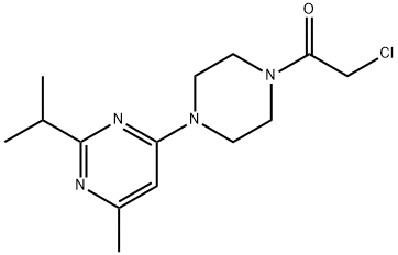 2-chloro-1-{4-[6-methyl-2-(propan-2-yl)pyrimidin-4-yl]piperazin-1-yl}ethan-1-one Struktur