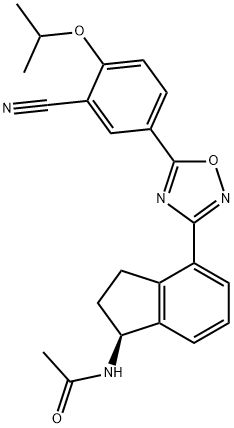 Acetamide, N-[(1S)-4-[5-[3-cyano-4-(1-methylethoxy)phenyl]-1,2,4-oxadiazol-3-yl]-2,3-dihydro-1H-inden-1-yl]-|