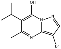 Pyrazolo[1,5-a]pyrimidin-7-ol, 3-bromo-5-methyl-6-(1-methylethyl)- Struktur