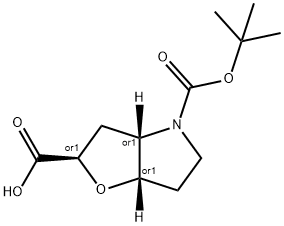 Racemic-(2S,3aR,6aR)-4-(tert-butoxycarbonyl)hexahydro-2H-furo[3,2-b]pyrrole-2-carboxylic acid(WX110412) Struktur