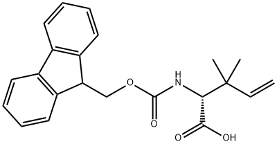 (R)-2-(((((9H-芴-9-基)甲基氧基)羰)氨基)-3,3-二甲基戊-4-烯酸,1310680-35-3,结构式