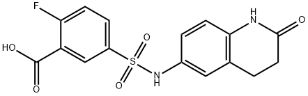 2-氟-5-(N-(2-氧代-1,2,3,4-四氢喹啉-6-基)磺酰胺基)苯甲酸, 1311849-28-1, 结构式