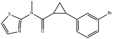 Cyclopropanecarboxamide, 2-(3-bromophenyl)-N-methyl-N-2-thiazolyl- Struktur