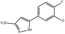 1H-Pyrazol-3-amine, 5-(3-chloro-4-fluorophenyl)- 化学構造式
