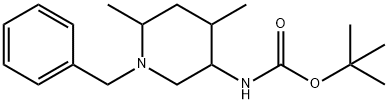 Carbamic acid, N-[4,6-dimethyl-1-(phenylmethyl)-3-piperidinyl]-, 1,1-dimethylethyl ester Struktur