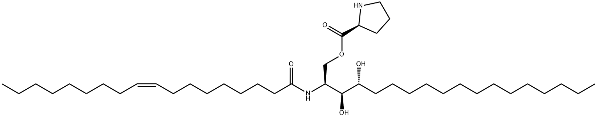 2-Oleamido-1,3,4-Octadecatriyl Prolinate,1319128-52-3,结构式