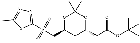 D-erythro-Hexonic acid, 2,4,6-trideoxy-3,5-O-(1-methylethylidene)-6-[(5-methyl-1,3,4-thiadiazol-2-yl)sulfonyl]-, 1,1-dimethylethyl ester Structure