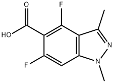 1H-Indazole-5-carboxylic acid, 4,6-difluoro-1,3-dimethyl- 化学構造式