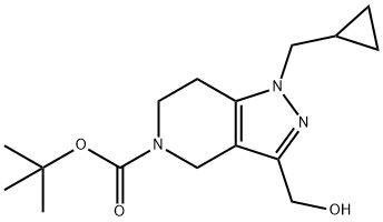 叔-丁基 1-(环丙基甲基)-3-(羟甲基)-6,7-二氢-1H-吡唑并[4,3-C]吡啶-5(4H)-甲酸基酯 结构式