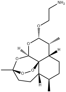 Ethanamine, 2-[[(3R,5aS,6R,8aS,9R,10S,12R,12aR)-decahydro-3,6,9-trimethyl-3,12-epoxy-12H-pyrano[4,3-j]-1,2-benzodioxepin-10-yl]oxy]- Struktur