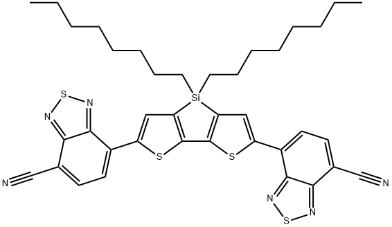 7,7'-(4,4-bis-(n-octyl)dithieno[3,2-b :2',3'-d ]silole-2,6-diyl)dibenzo[c ][1,2,5]thiadiazole-4-carbonitrile Struktur