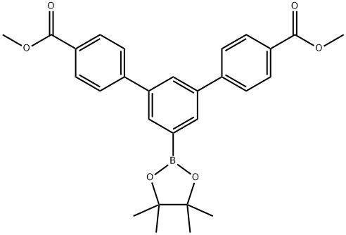 dimethyl 5'-(4,4,5,5-tetramethyl-1,3,2-dioxaborolan-2-yl)-[1,1':3',1''-terphenyl]-4,4''-dicarboxylate Structure
