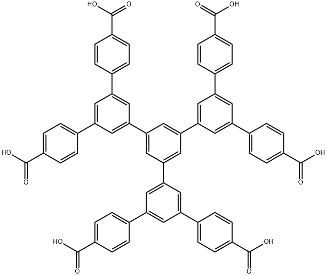 5',5'''-bis(4-carboxyphenyl)-5''-(4,4''-dicarboxy[1,1':3',1''-terphenyl]-5'-yl)-[1,1':3',1'':3'',1''':3''',1''''-Quinquephenyl]-4,4''''-dicarboxylic acid|5',5'''-双(4-羧基苯基)-5''-(4,4''-二羧基-[1,1':3',1''-三联苯]-5'-基)-[1,1':3',1'':3'',1''':3''',1''''-五苯基]-4,4''''-二羧酸