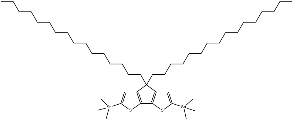 Stannane, 1,1'-(4,4-dihexadecyl-4H-cyclopenta[2,1-b:3,4-b']dithiophene-2,6-diyl)bis[1,1,1-trimethyl- Struktur