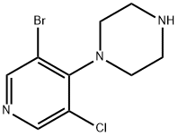 Piperazine, 1-(3-bromo-5-chloro-4-pyridinyl)-,1335049-97-2,结构式