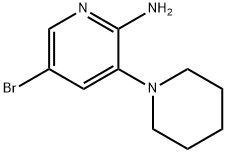 2-Pyridinamine, 5-bromo-3-(1-piperidinyl)- Struktur