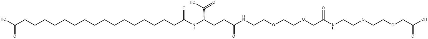 3,6,12,15-Tetraoxa-9,18,23-triazahentetracontanedioic acid, 22-carboxy-10,19,24-trioxo-, (22S)- Struktur