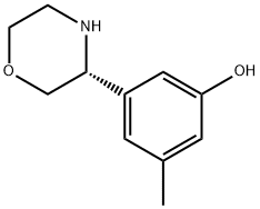 Phenol, 3-methyl-5-(3R)-3-morpholinyl- Struktur